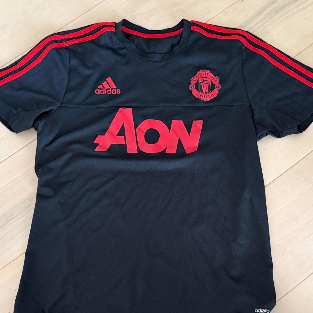 Adidas Black and Red Manchester United Jersey